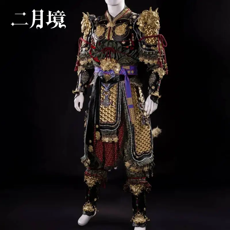 Black Myth Wukong Cosplay Armor Costume Sun Wukong Full Body Golden Armor Set With Phoenix Crown Cosplay Game Outfit
