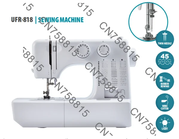 818 Household Multifunctional Pattern Electric Desktop Mini Sewing Machine, 45 Line Portable Mini, International Plug