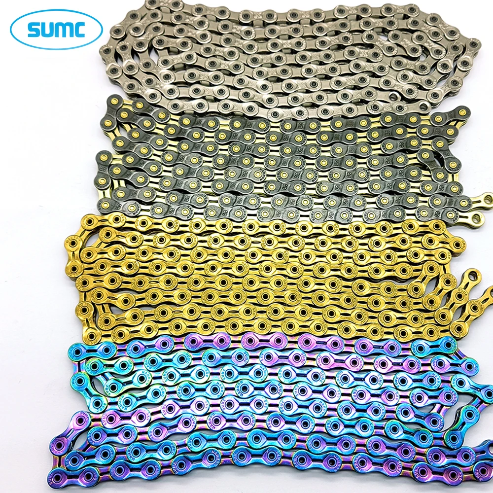 SUMC 9 Speed Bicycle Chain Silver Gold Half/Full Hollow Ultralight 116L 9s 9V Mountain Road Bike Chains Parts for shimano sram