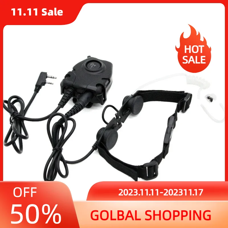 

Throat Mic Z003 Headset with Peltor PTT for BaoFeng Kenwood Two Way Radio UV-5R GT-3 UV-5X BF-F8 BF-888S Retevis H777 Z Tactica