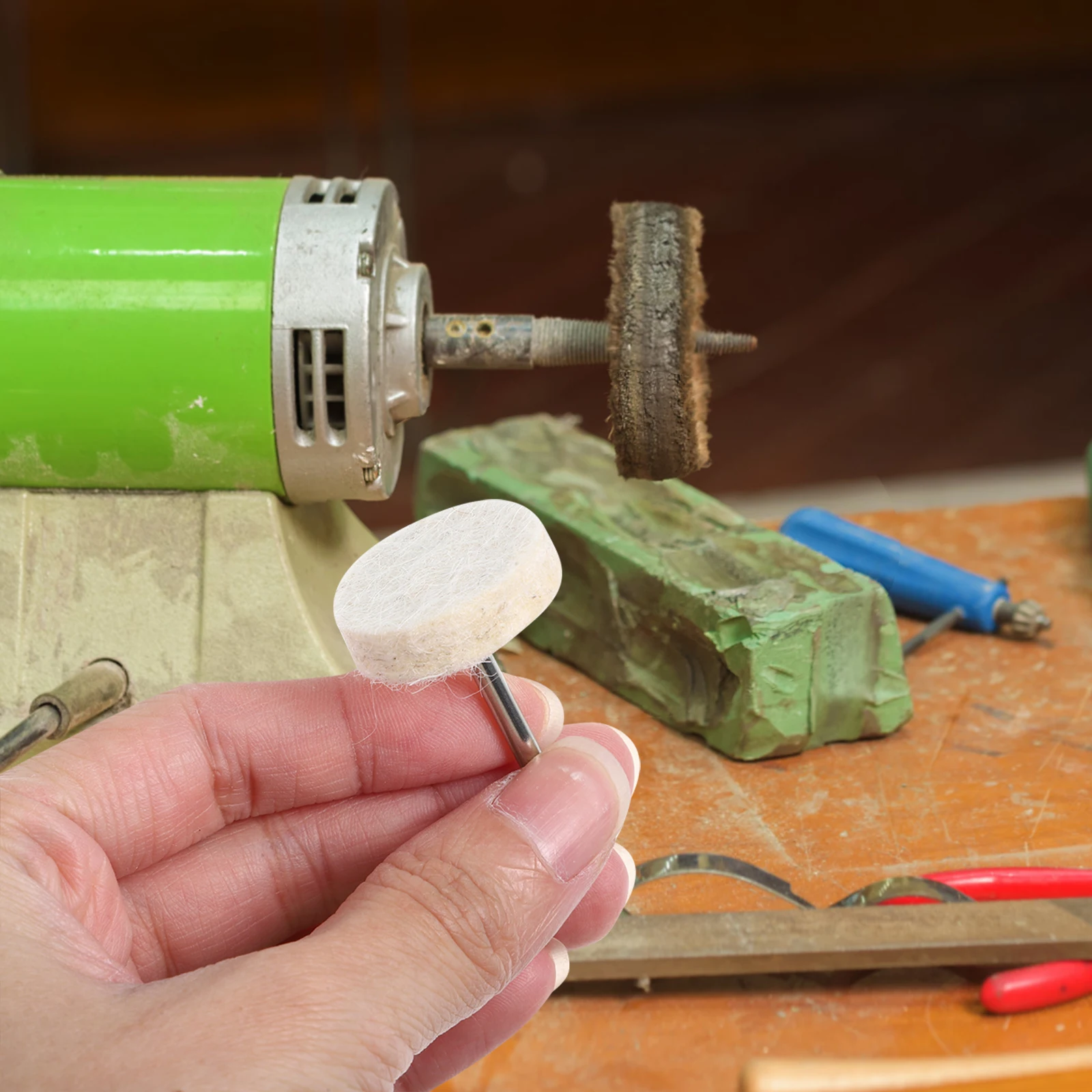 

1Set Polishing Attachment Wool Buffing Head Stainless Steel Wheels for Consistent Results Polishing Heads Wool Buffing Head