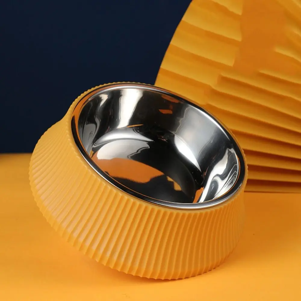 Stainless Steel Cat Bowl Anti Tipping Double Pet Food Dispenser Bowls with Non-Slip Pad Anti Knock Pet Feeding Basin Container