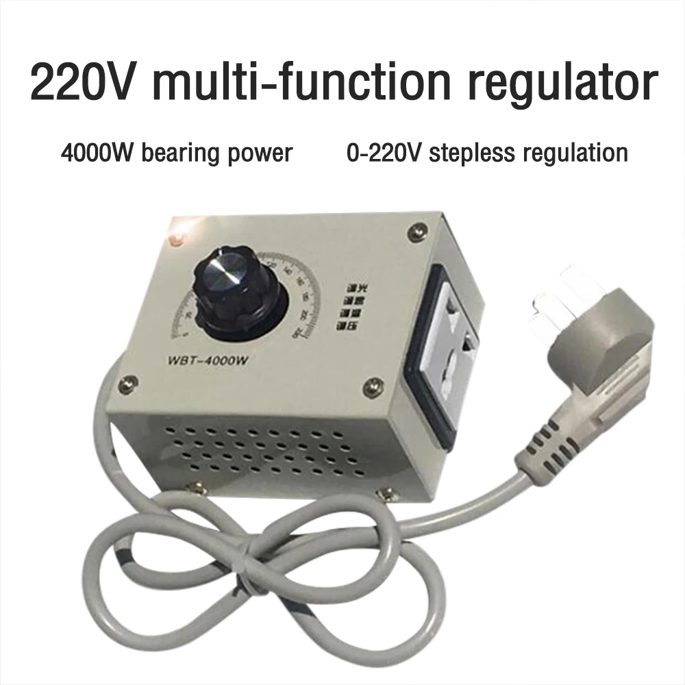 

Motor Speed Controller 4000W AC 220V Variable Silicon Controlled Voltage Regulator Control for Fan Speed Motor Governor Dimmer