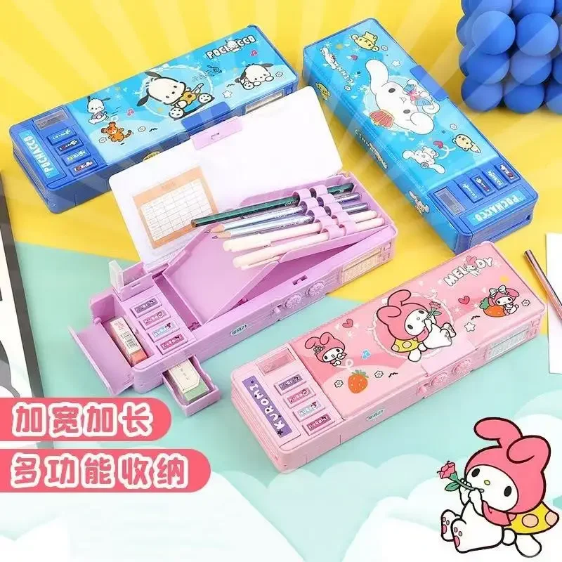 

Sanrio Kawaii Kuromi Student Multifunctional Stationery Box My Melody Cinnamoroll Anime Cartoon Exquisite Password Pencil Cases