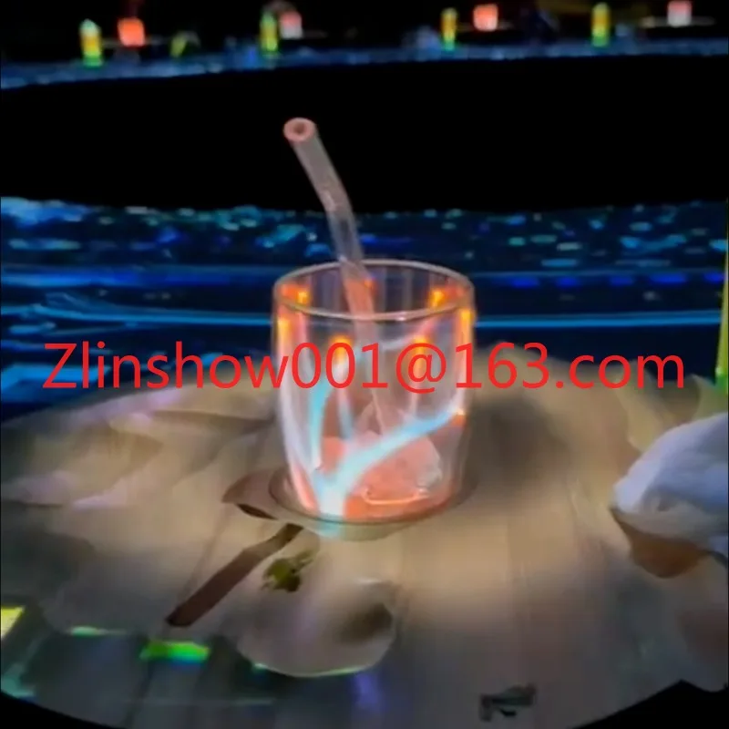 High-tech cup bar wireless luminous glass beer element ion cup electronic transition