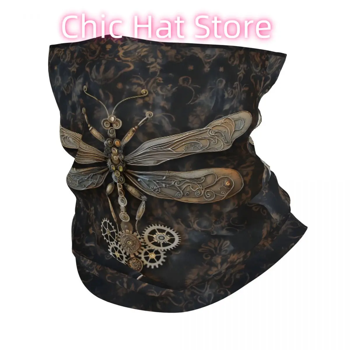 

Steampunk Dragonfly Bandana Neck White Scarf Multi-use Headwear Fishing Unisex Adult Winter