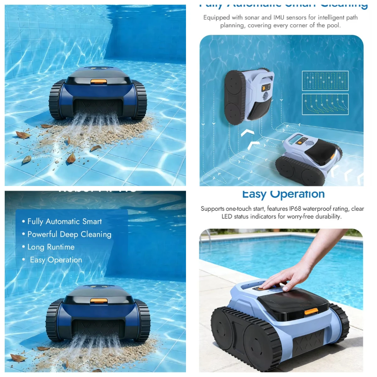 

Автоматический портативный робот-пылесос NF116 для наземных и встраиваемых бассейнов