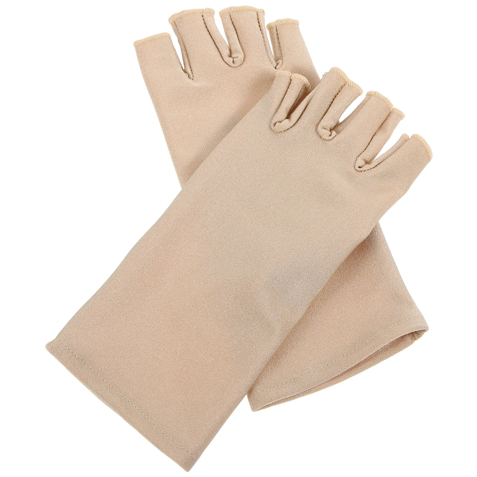 

1 Pair Women Grey Two-Finger Half Finger Gloves Sun Protection UV Riding Driving Outdoor Thin Breathable Elastic