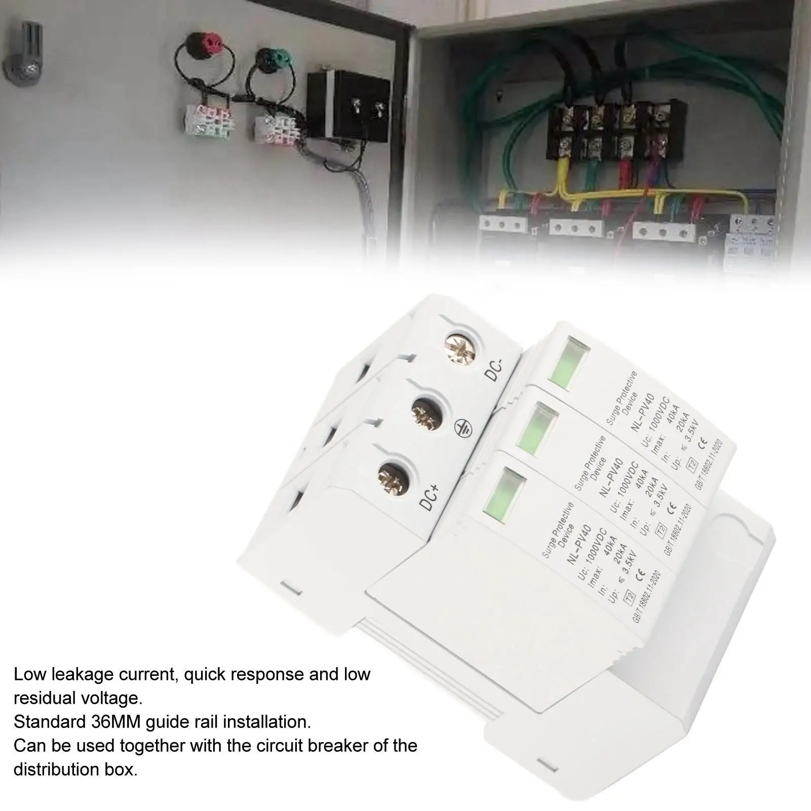 20-40KA 3P 1000V PV Voltage Protection Arrester - Solar Power Surge Protector Device