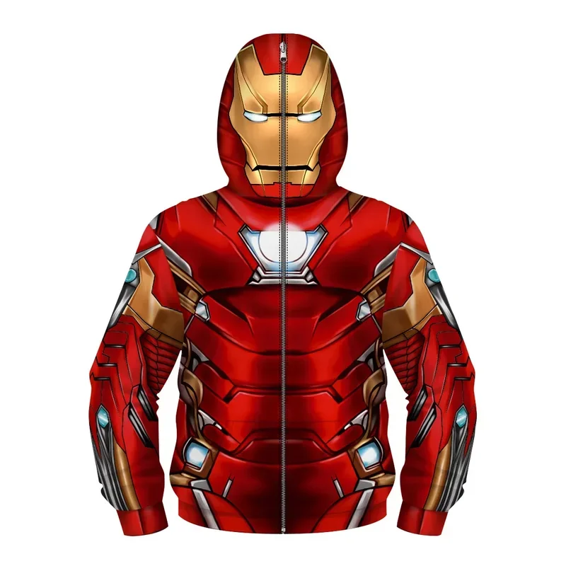 Miniso Cosplay Costume para crianças, Hoodies com zíper, Moletons com capuz super-herói Capitão América, Casaco de meninos e meninas