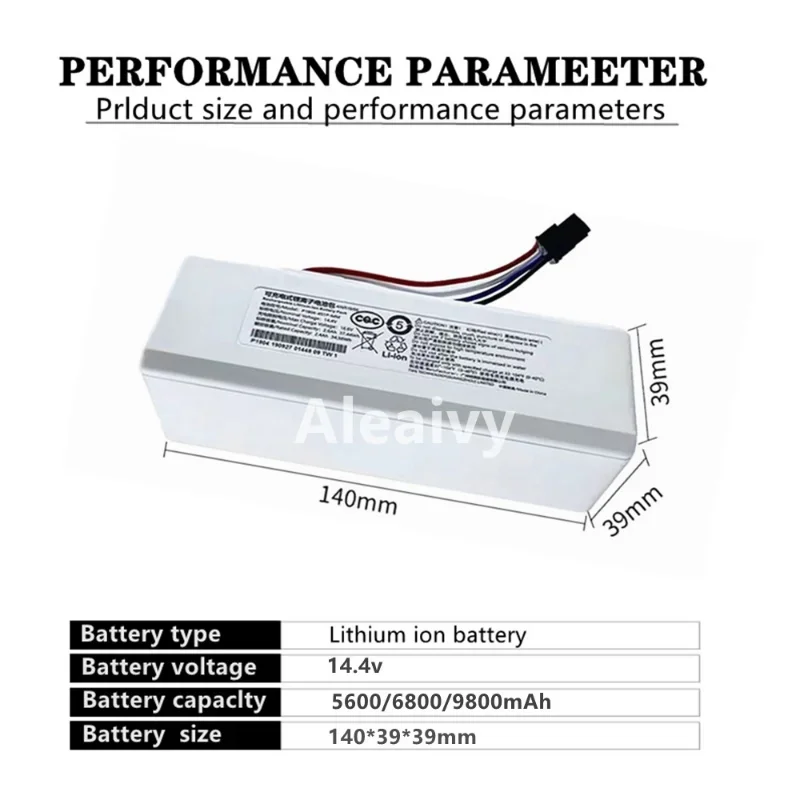 14.4V 9800Mah P1904-4S1P-MM Xiaomi Mi Jia 1C STYTJ01ZHM Robot Vacuum Cleaner Accessories