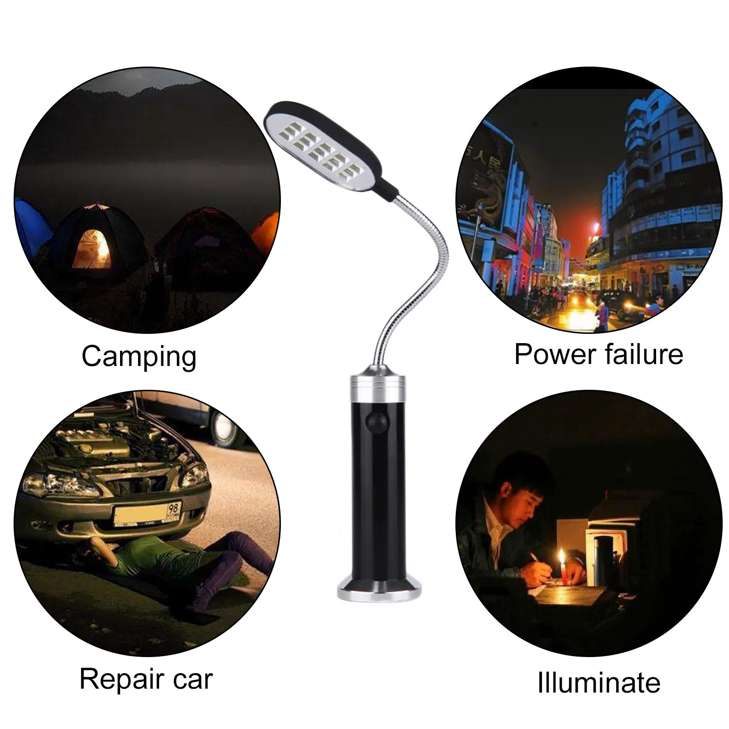 1pcs Portable Magnetic 360Degree Adjustable LED Grill Light Lamp for BBQ Barbecue Grilling Outdoor Grill Tools