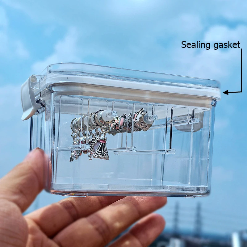 

Органайзер для акриловых шармов: коробка-витрина для браслетов, ронделей, бусин, подвесок, серег с держателями-штангами