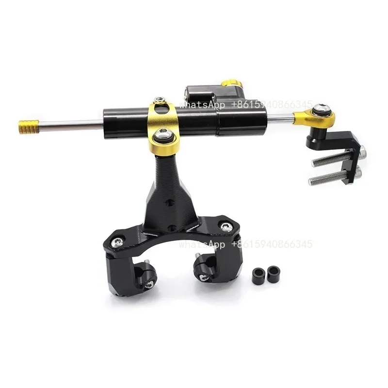 Motorcycle CNC Adjustable Steering Damper Stabilizer Bracket Kit FOR Kawasaki Ninja 400 2018-2024 No Tank Removal Installation