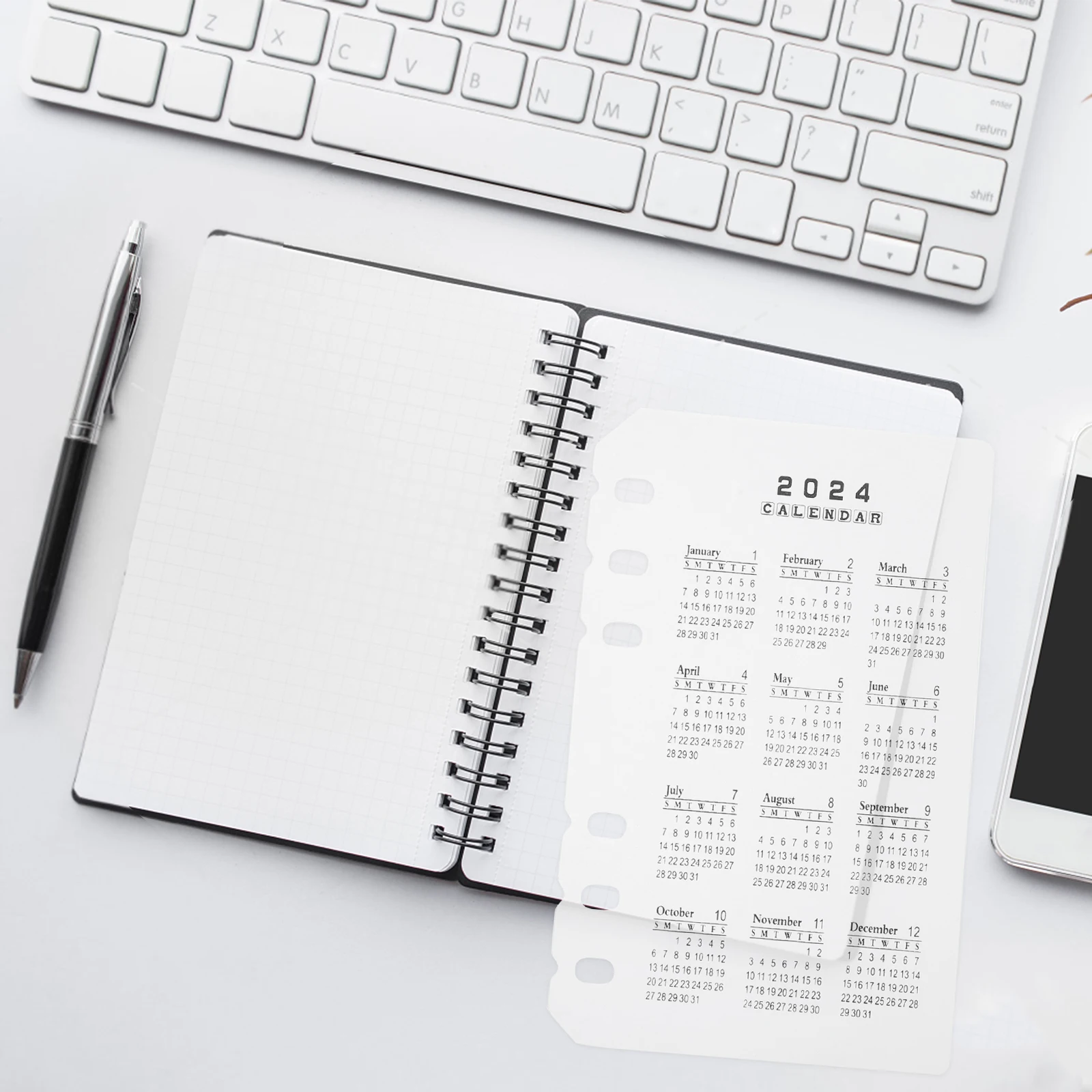 

5pcs A6 Divider Binder Separator Transparent For Loose Leaf Notebook Calendar Planner Replaceable Notebook Accessories