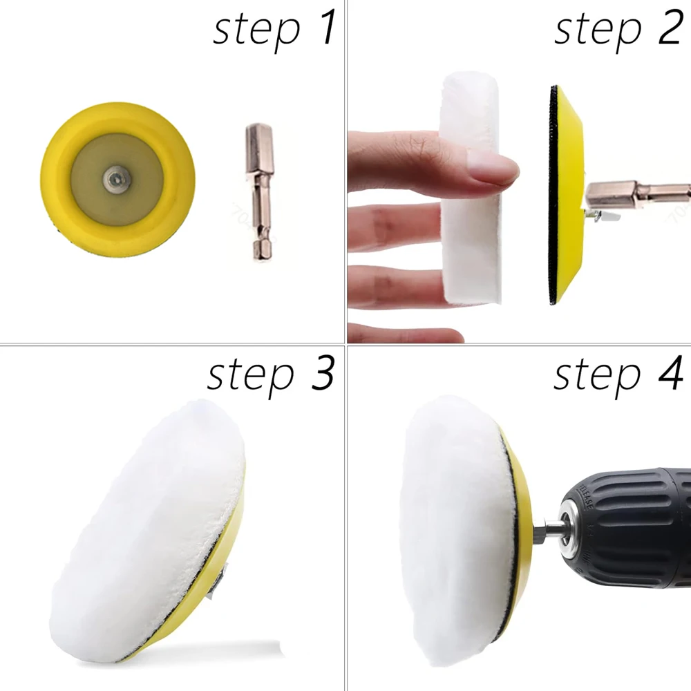 3 بوصة سيارة العلوي استعادة عدة 28 قطعة مع دعم الوسادة تجوب منصات لينة واجهة وسادة الصوف لوحة تلميع للتلميع #3