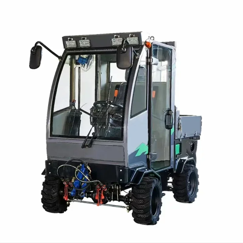 Cab Snow Sweeping Vehicle Gasoline Snow Sweeper Machine  Multifunction Snow Removal Truck with Loader Shove Norway