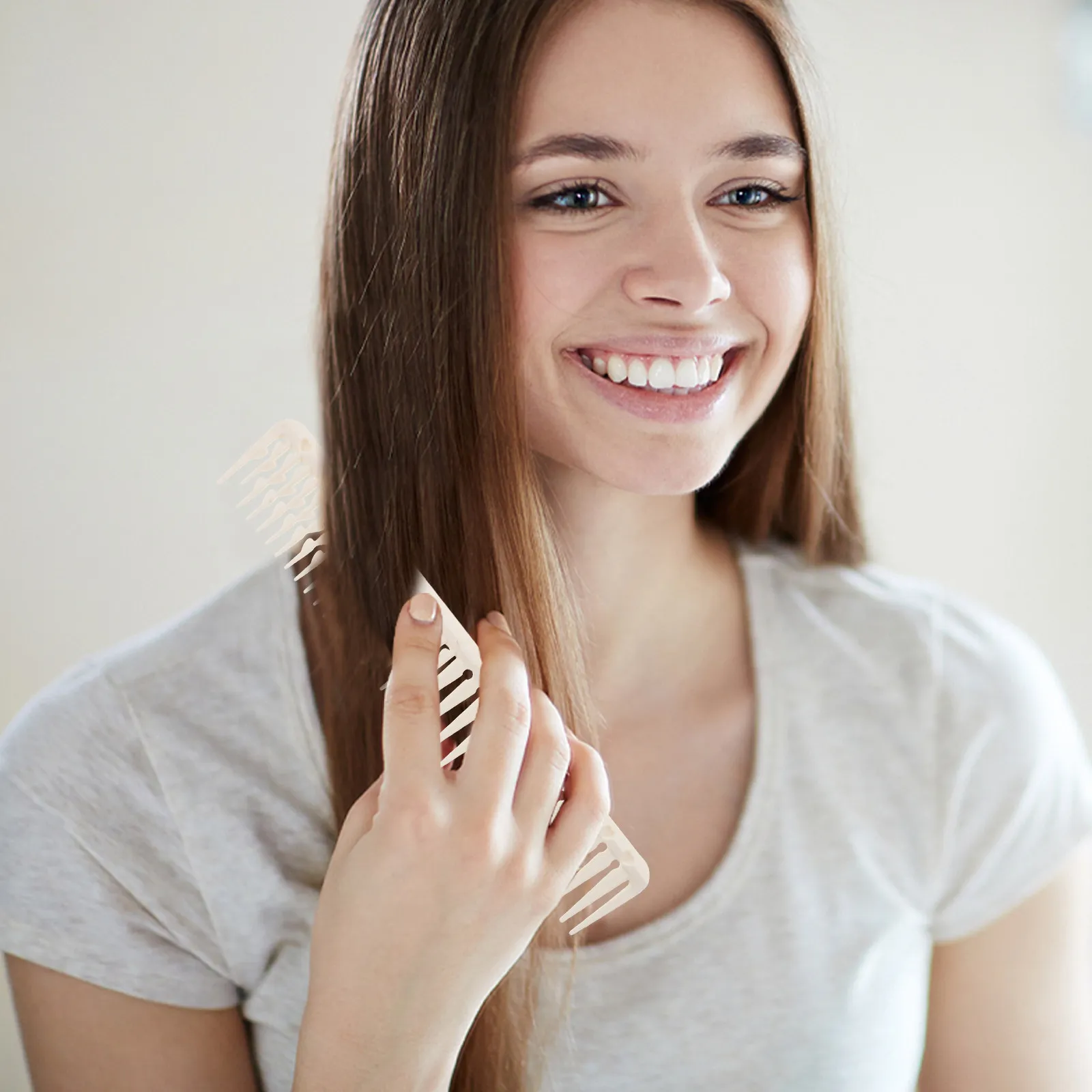 

Набор из 2 расчесок для парикмахерских салонов - утолщенные расчески с двойными зубцами для тонких и густых волос - профессиональные расчески для стилистов и барберов