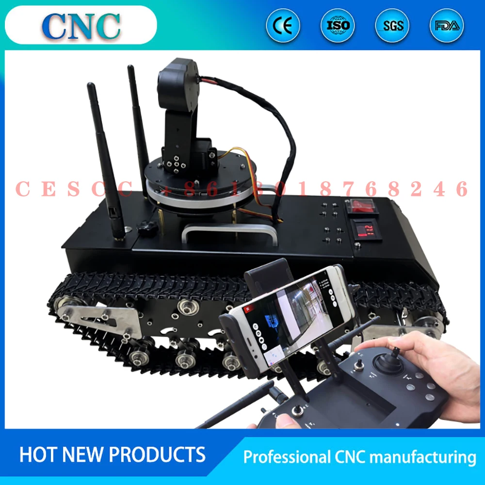 WT-200S Tracked Remote Control Tank Off-road Vehicle with Video Image Transmission Outdoor Shooting Reconnaissance Vehicle