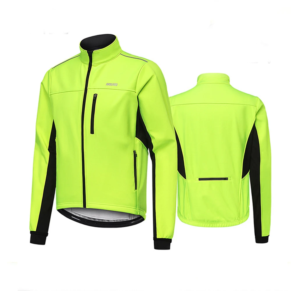 

Men's Waterproof Cycling Jacket Winter Thermal Windproof Fleece MTB Bike Reflective