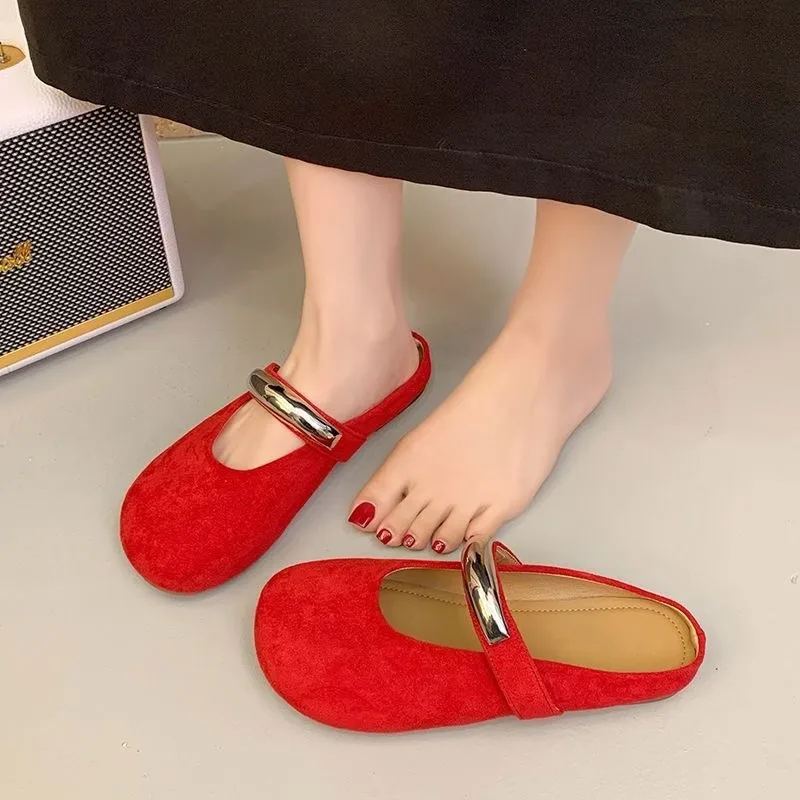 

Mules Woman Shoes Slippers Summer Footwear Moccasins Flat Elegant Women's Sandals Luxury Fashion Slides Offers Platforms Trends