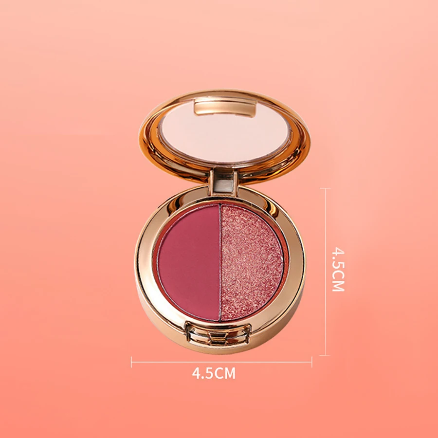 Dual color light eyeshadow waterproof pearlescent glitter sequins delicate service small plate portable