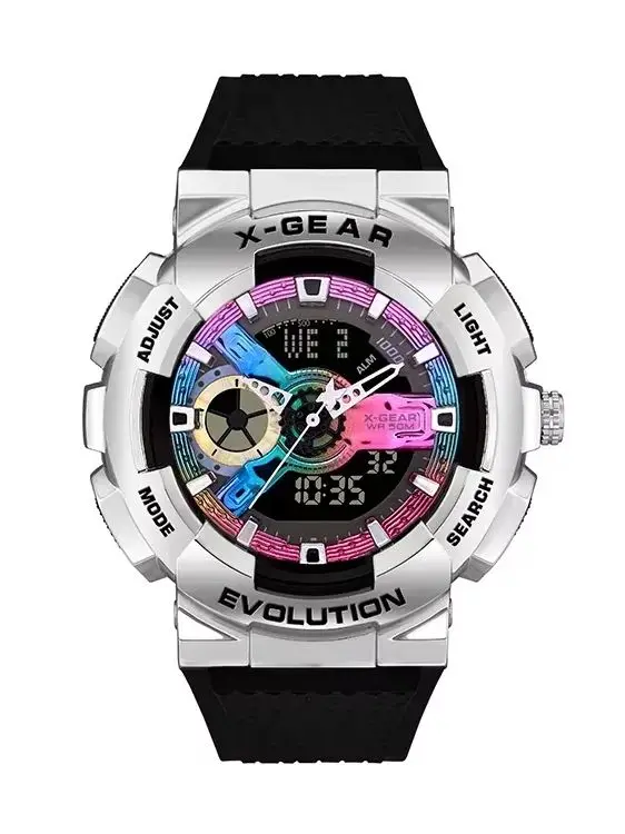 Ударопрочные часы GM110, спортивные электронные часы унисекс, циферблат из сплава, мировое время, полнофункциональные дубовые серии, светодиодные