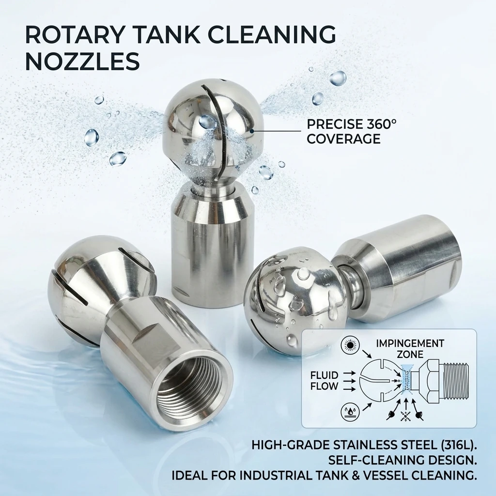 CIP Tank Cleaning Head Sanitary Rotating Spray Ball 1/4