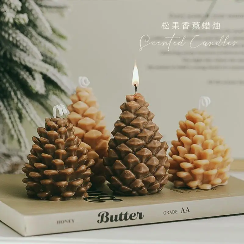 Ins Style Pine Cone Candle Scented Candle Aromatherapy Soy Wax Candle Wedding Birthday Candles Party Home Decoration Photo Props