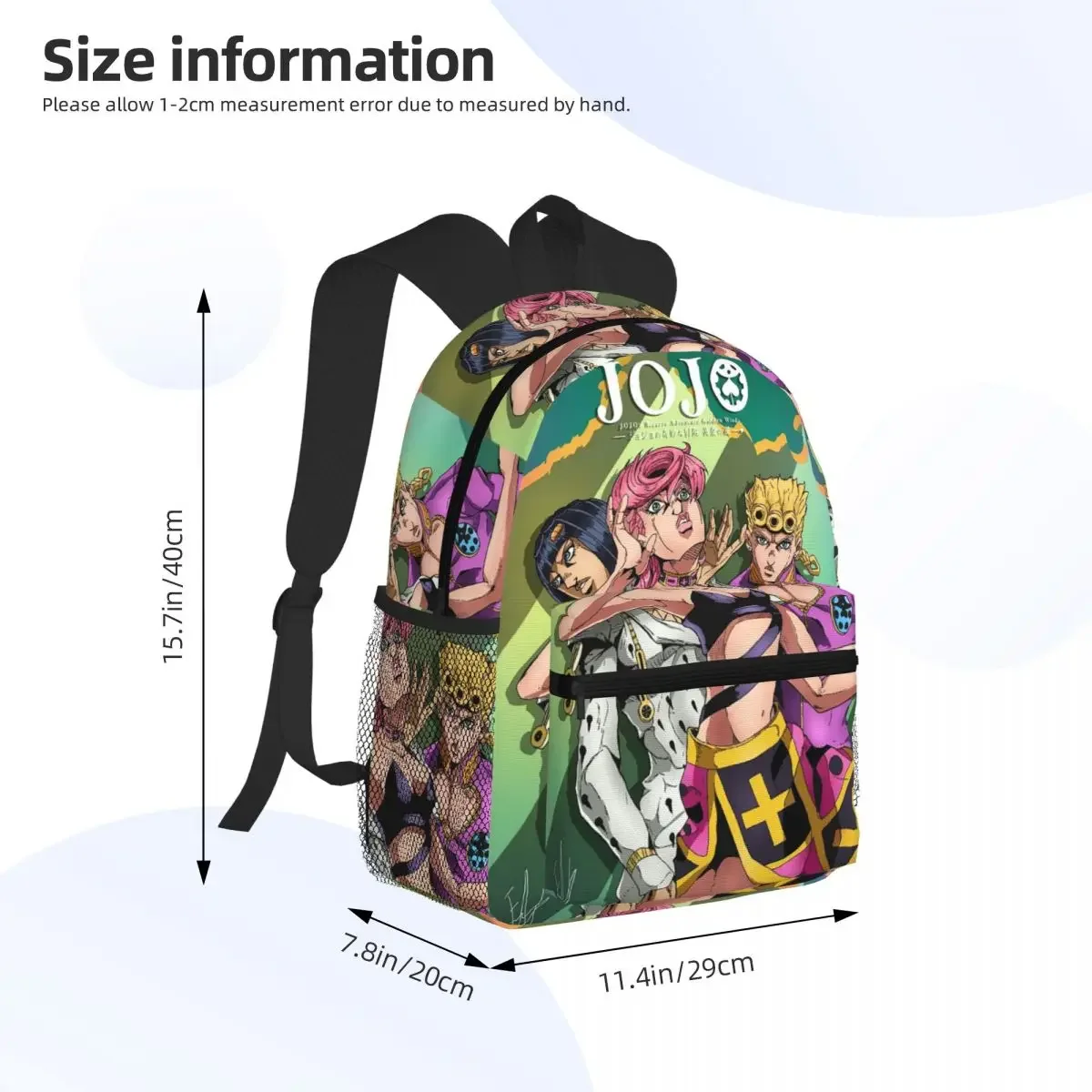 JoJo's Bizarre Adventure Student Backpack School Bag Hiking Travel Daypack for Men Women Fashion Bookbag Shoulder Bags