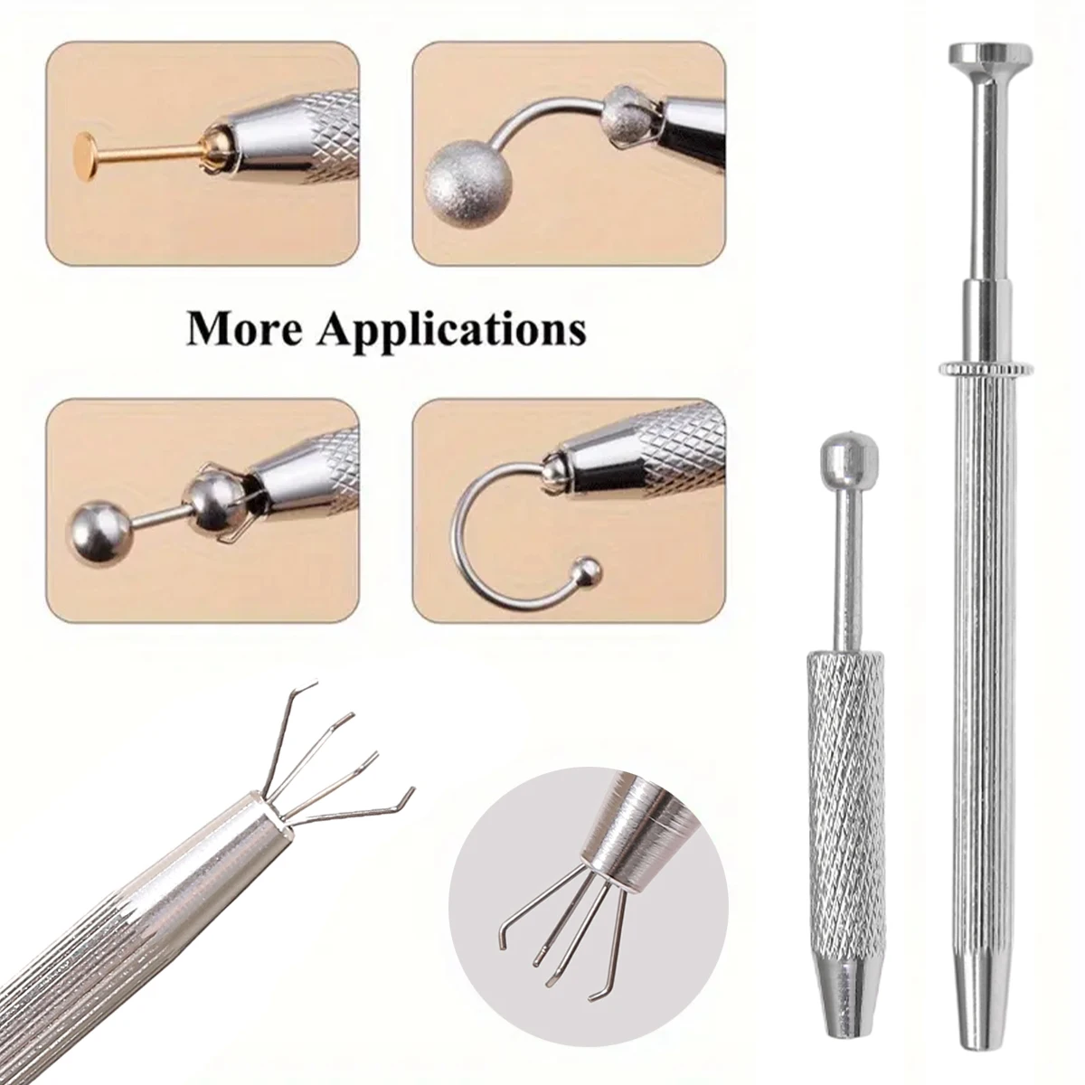1/2pcs Jewelry Grabbing Tool, Stainless Steel Perforated Ball Grabbing Tool, Used For Small Part Grabbers