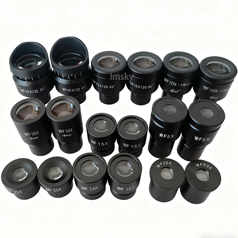 2 قطعة 23.2 مللي متر جبل WF5X 10X WF15X WF16X WF20X WF25X WF10X22 عدسة بصرية واسعة الزاوية للمجهر البيولوجي