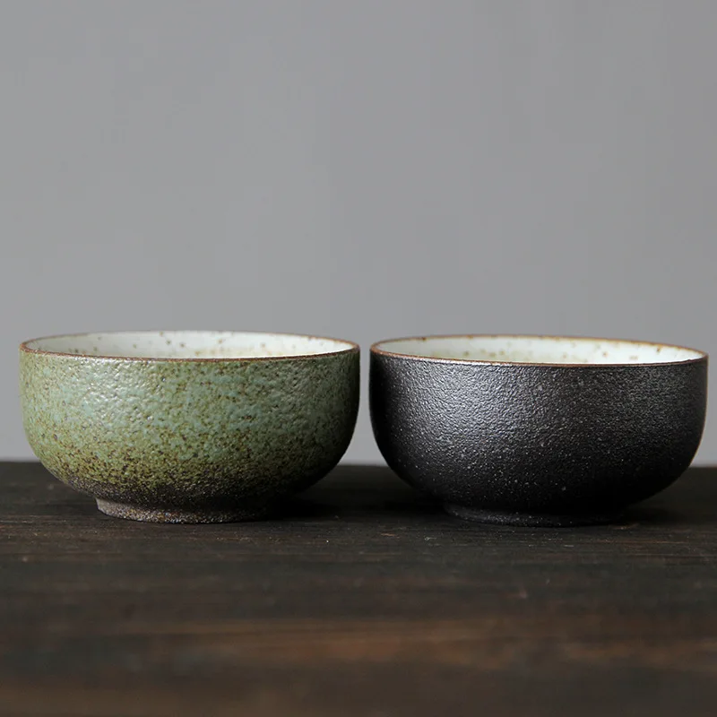 Japanese Style Rough Pottery Teacup Retro Kiln Change Ceramic Kung Fu Tea Master Cup For Puer Tea Home Teaware Decor Gift