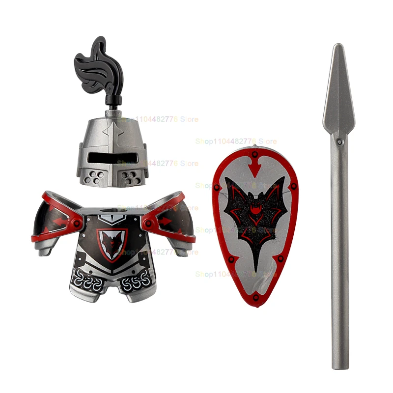 Black Snake Knights MOC Medieval Ancient Crow Wolf Knights Scene Building Block  Models Accessories Children's Toys Gifts VP21