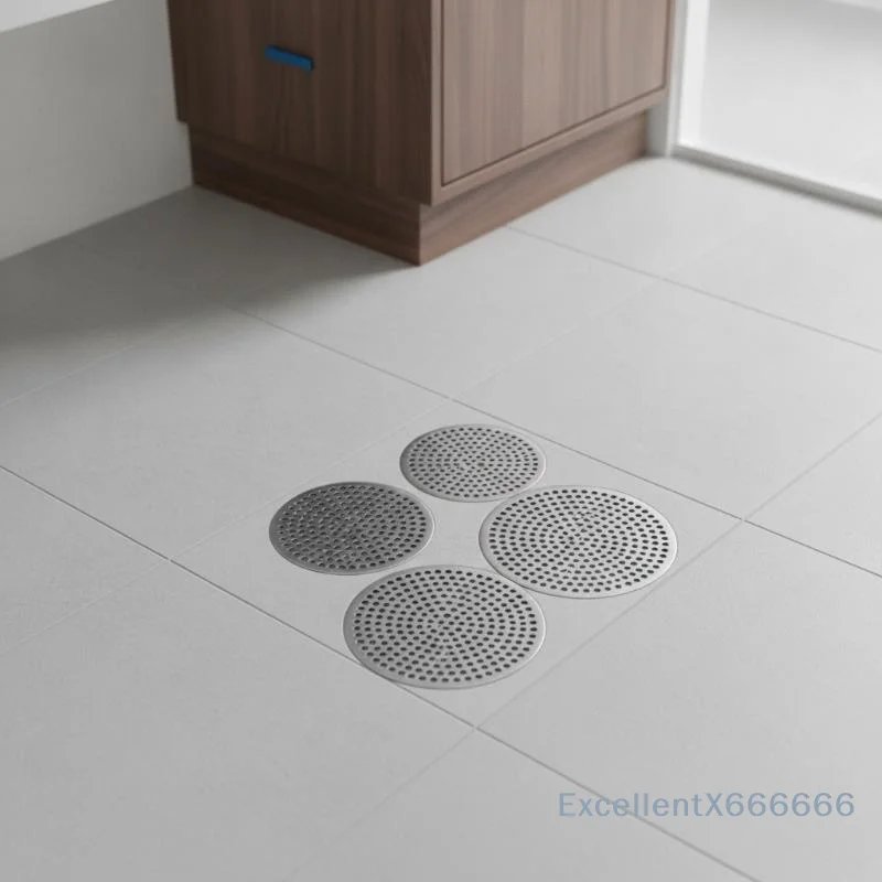 Stainless Steel Floor Drain Cover 1mm Thick Round Shower Drain Hole Filter for Laundry Room Kitchen Sink