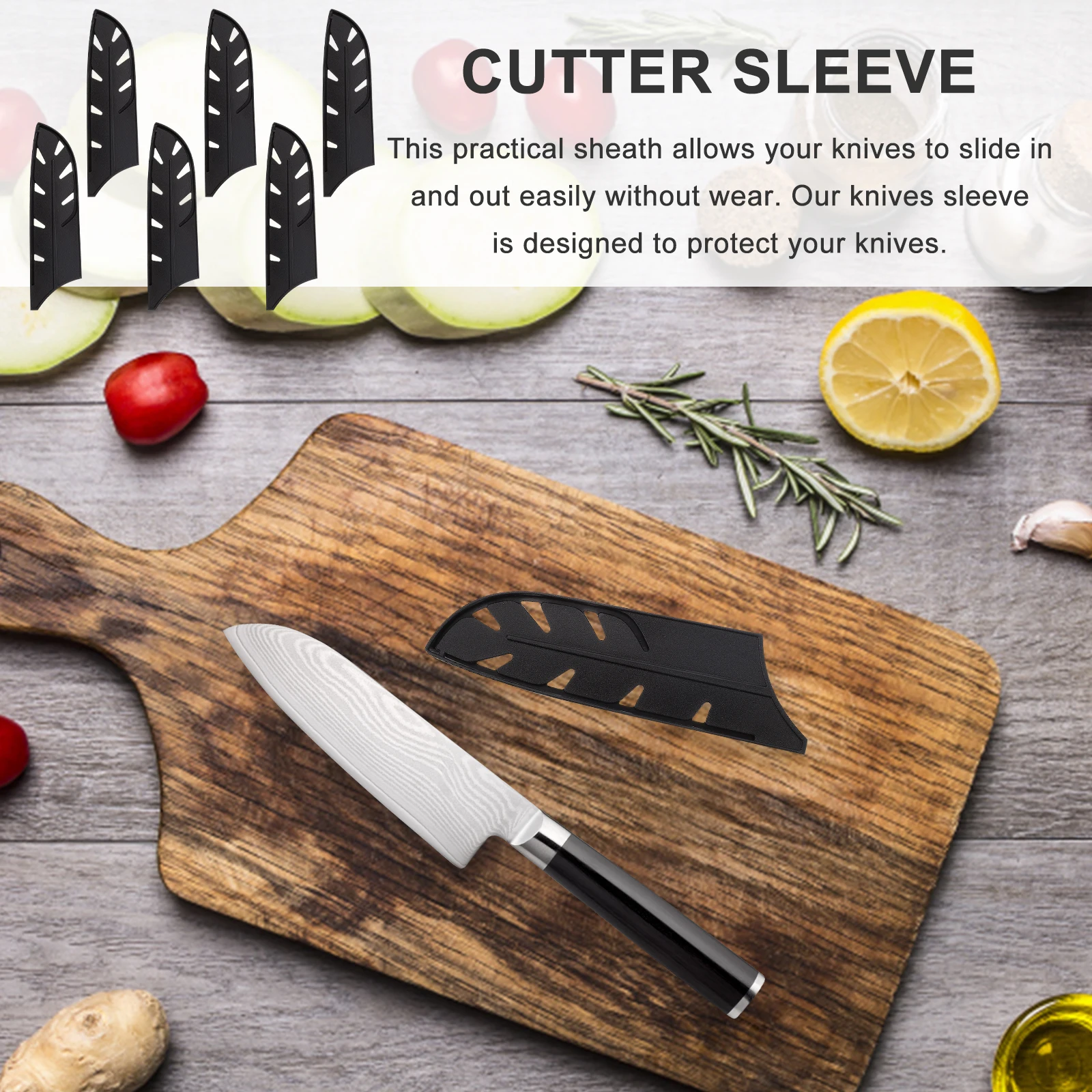 

6pcs Knife Case Protective Sleeve for Chef Knives Plastic Guard Covers Kitchen Gadget Portable Knife Protector