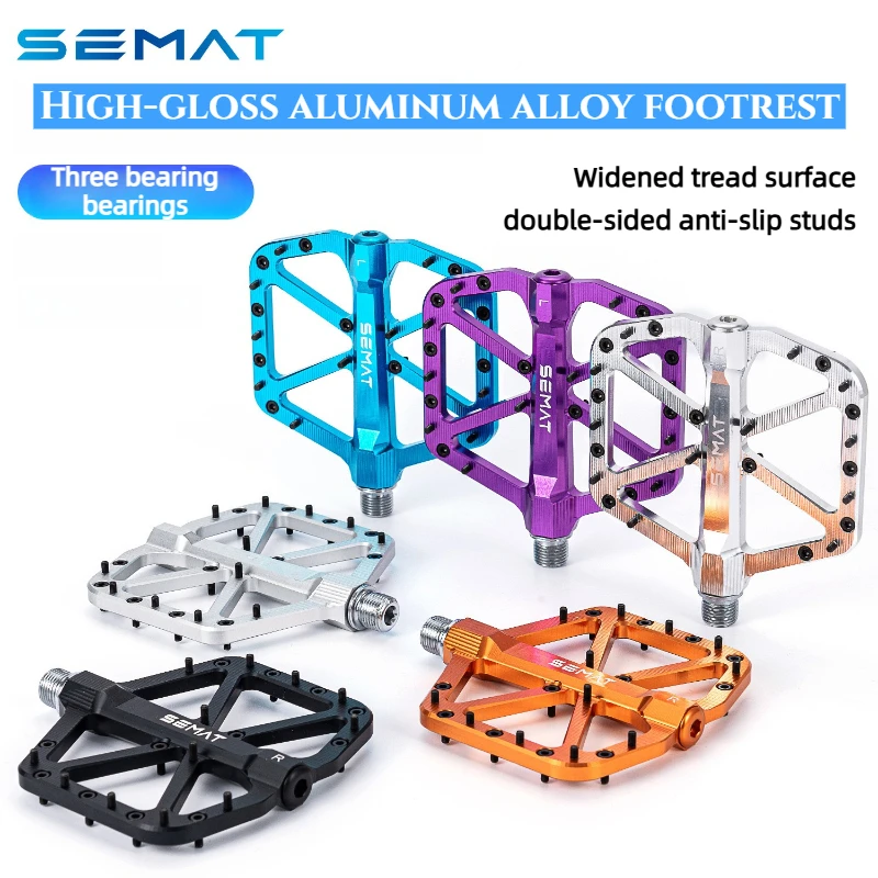 

SEMYT 3 Bearing MTB Pedals Aluminum Alloy 24 Nails High Strength Off-Road Bicycle Pedals for Mountain Bike Non-Slip Bike Pedals