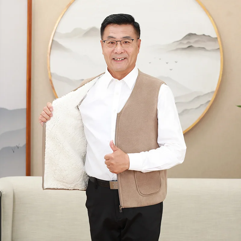 Winter Vest Fleece Sleeveless Cardigan Warm Thickened Waistcoat Zipper Jackets Tank Top Fleece Vests New Superhot Coat