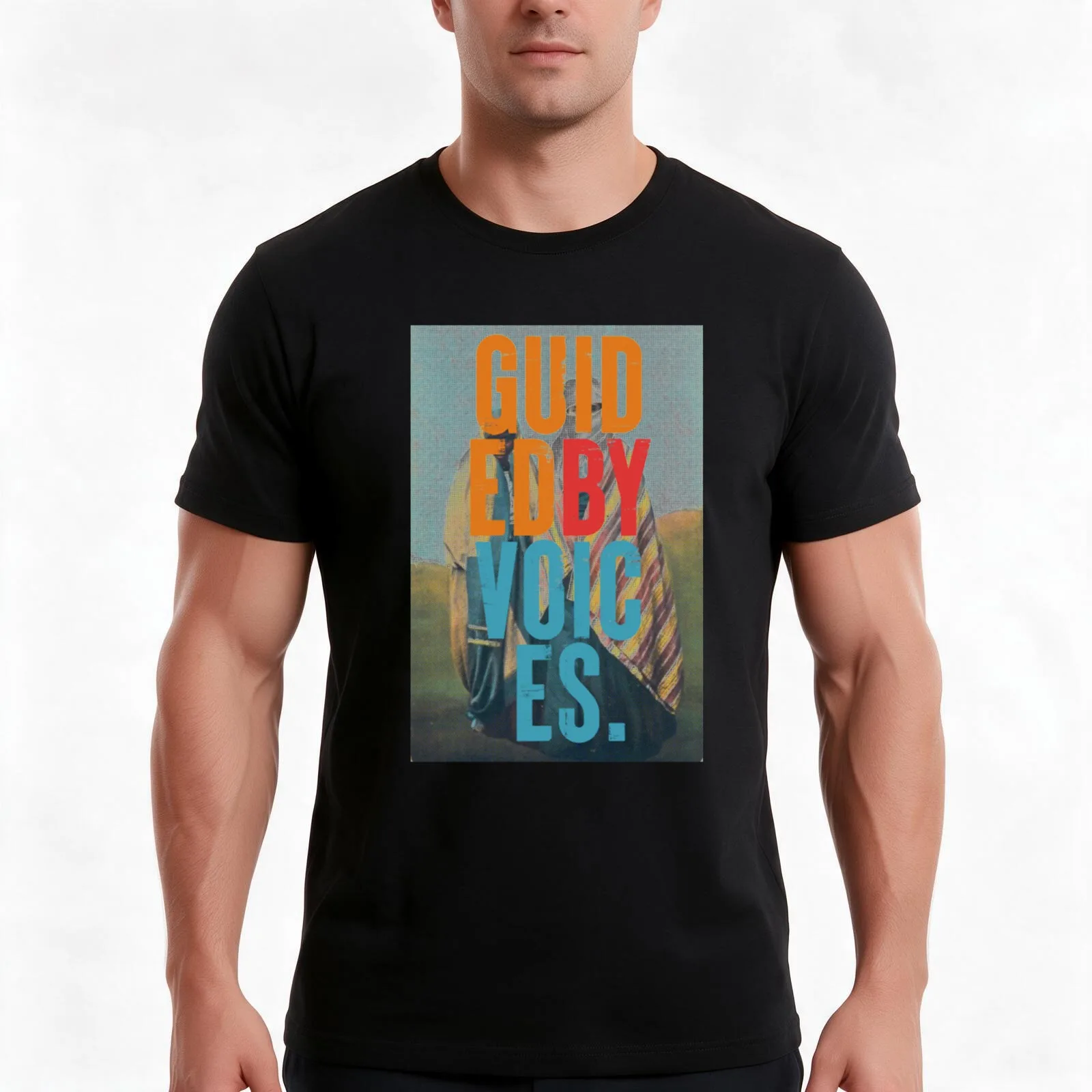 Guided By Voices T-Shirt, Summer Casual Cotton Tee, Oversized Streetwear Tops, Vintage Graphic Print, Loose Fit Short Sleeve