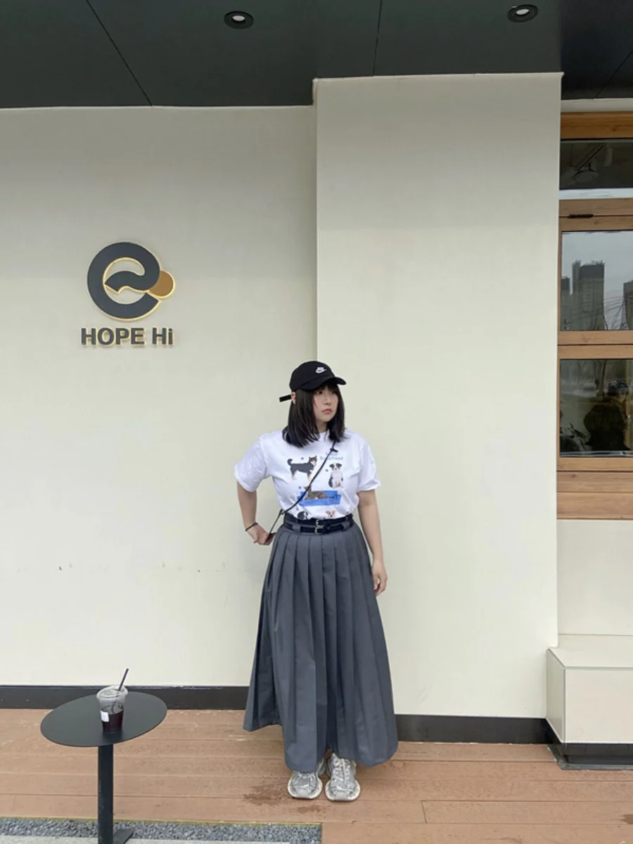 

Юбка плиссированная женская больших размеров, осенне-зимняя, с завышенной талией, А-силуэт, повседневная, стройнящая, длинная, для офиса, из полиэстера...