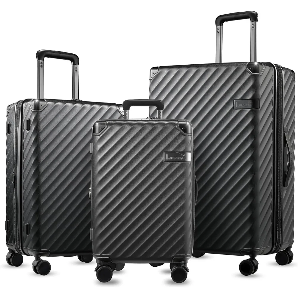 Expandable Hard Shell Suitcase with Spinner Wheels - LUGGEX Polycarbonate Luggage