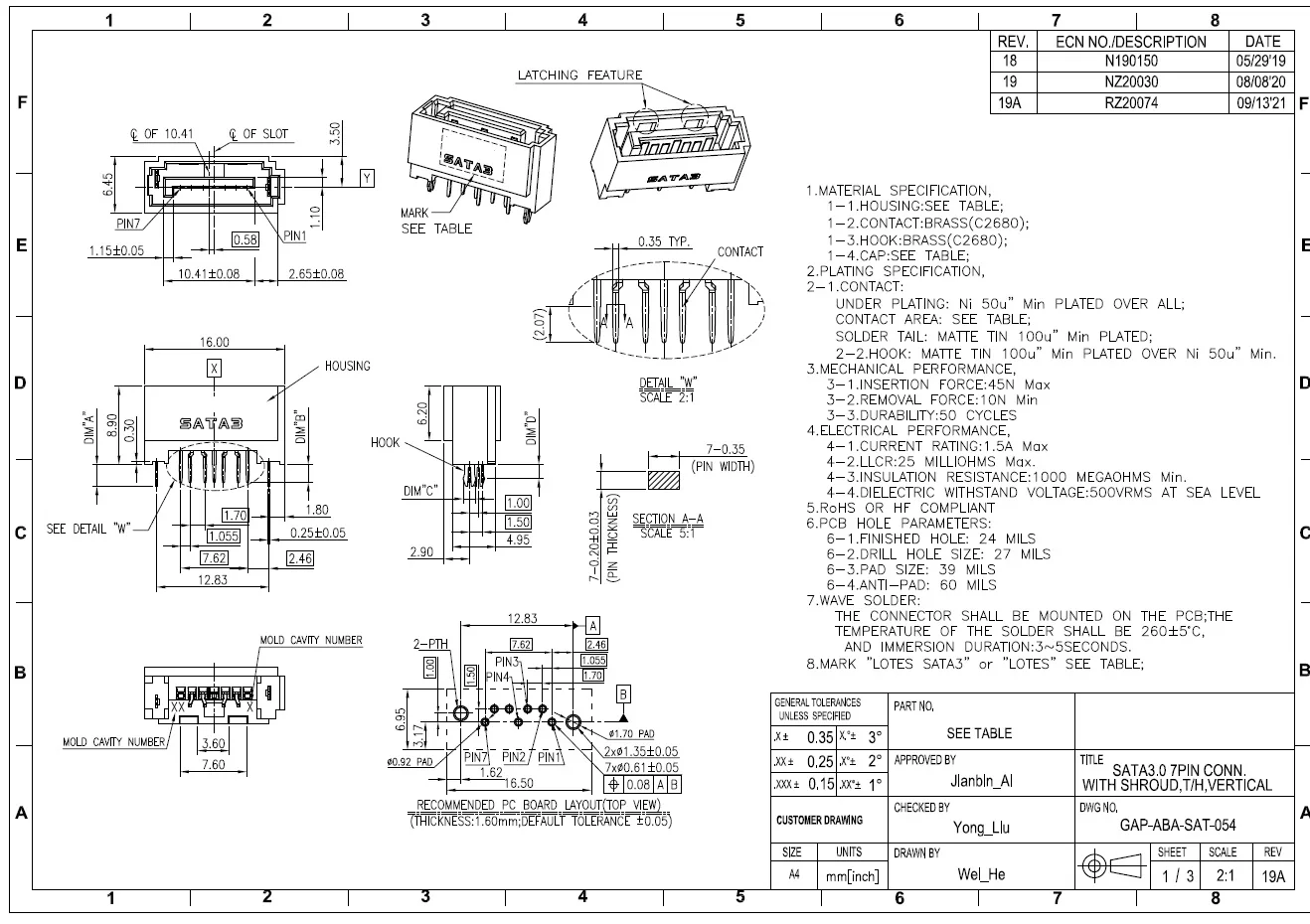5PCS/ABA-SAT-054-K48   ABA-SAT-010-K15   SATA interface