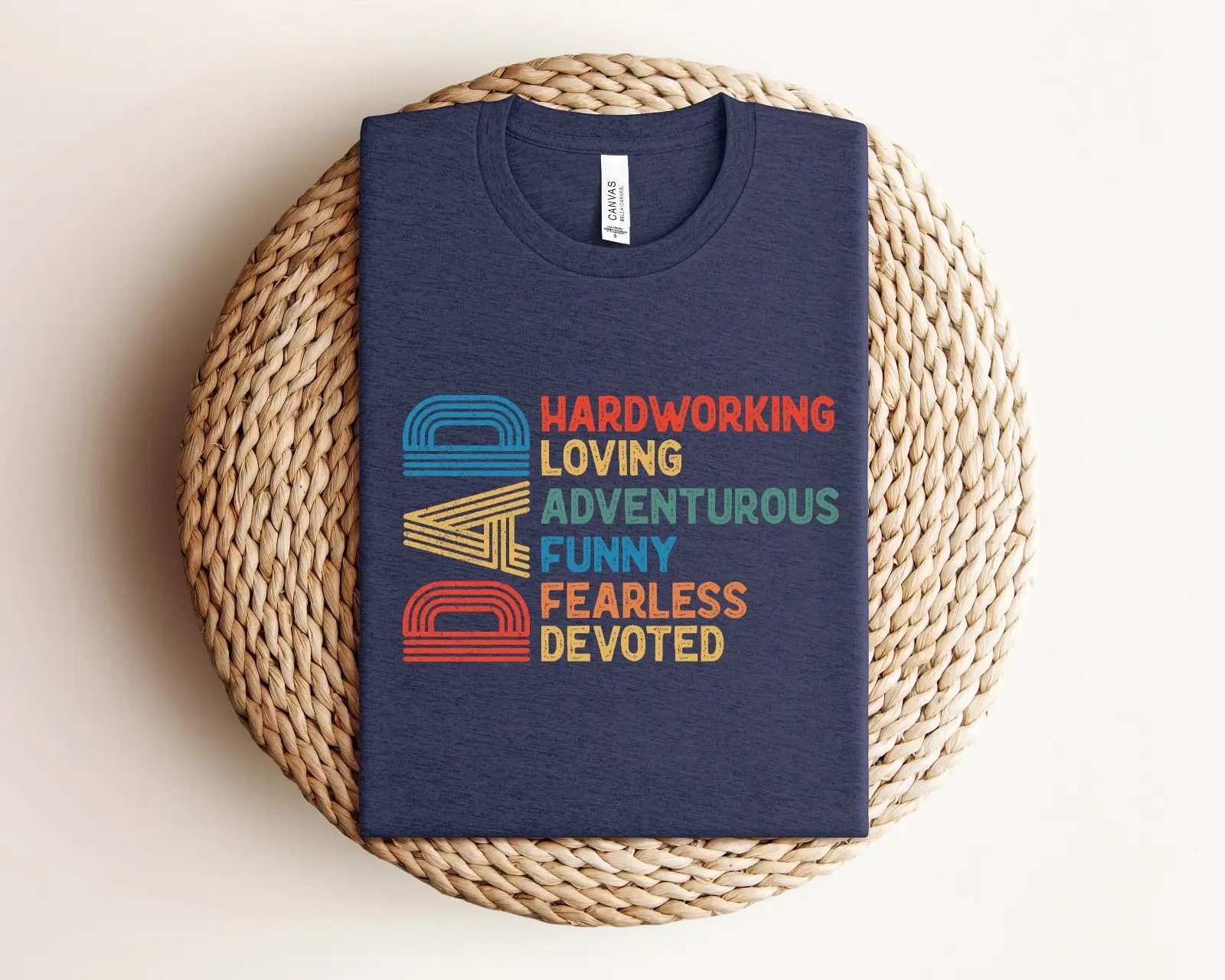 Dad Adjectives T Shirt Father Father'S Day Best Ever Fathers Hardworking Loving Adventurous Strong