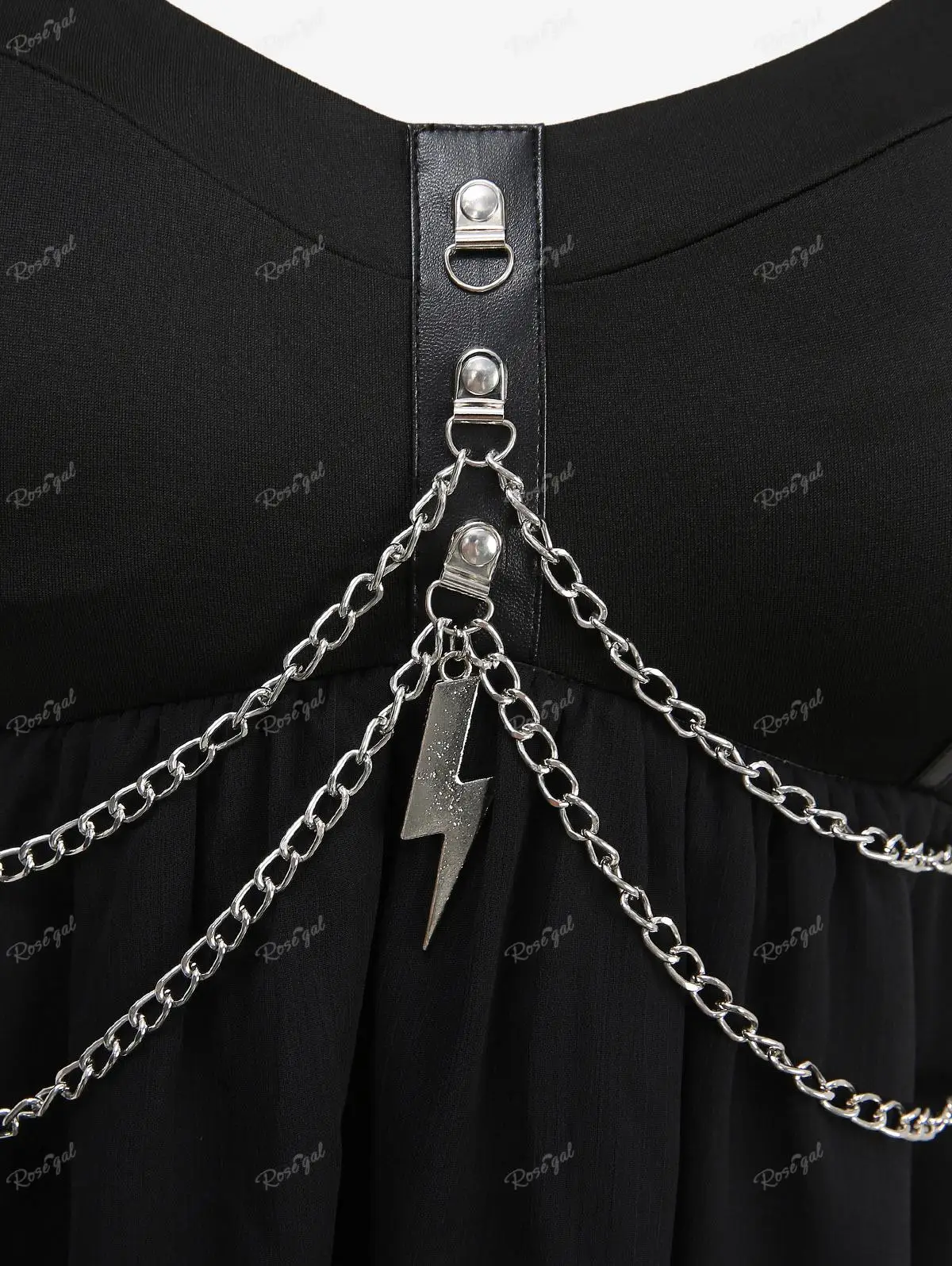 ROSEGAL-Haut en mousseline de soie pour femme, grande taille, précieux, vert floral, JODecor, froncé, volants, couches, glaçure, dos nu, été