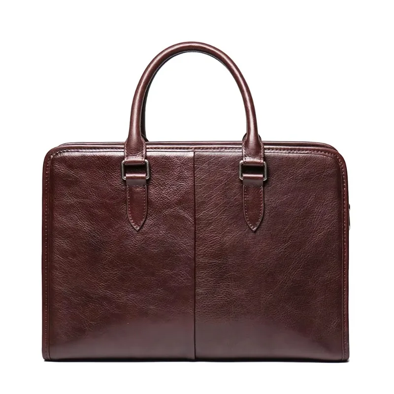 Office Notebook Bag 14-inch Lightweight Men's Document Leather Briefcase