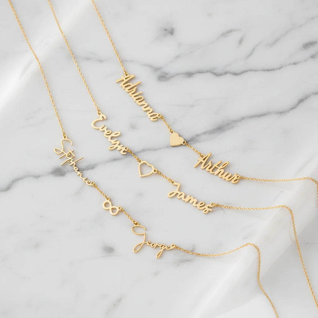Collar personalizado con dije de corazón con doble nombre para mujer, gargantilla de acero inoxidable chapada en oro de 18 quilates, joyería personalizada para el día de la madre
