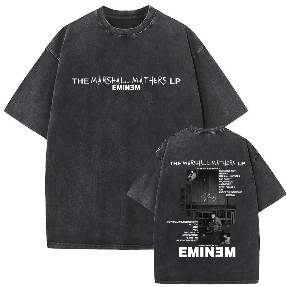 Washed Vintage Rapper Eminem The Eminem Show Graphic T-shirt Men Women Hip Hop Fashion Oversized Short Sleeve T Shirt Streetwear