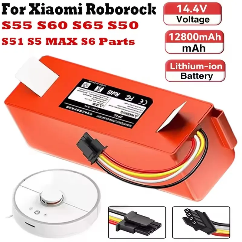 14.4V 6500mAh Original Replacement Battery For Xiaomi Roborock S6 S7 MaxV Q5 Q7 MAX Robot Vacuum Cleaner Accessories Parts