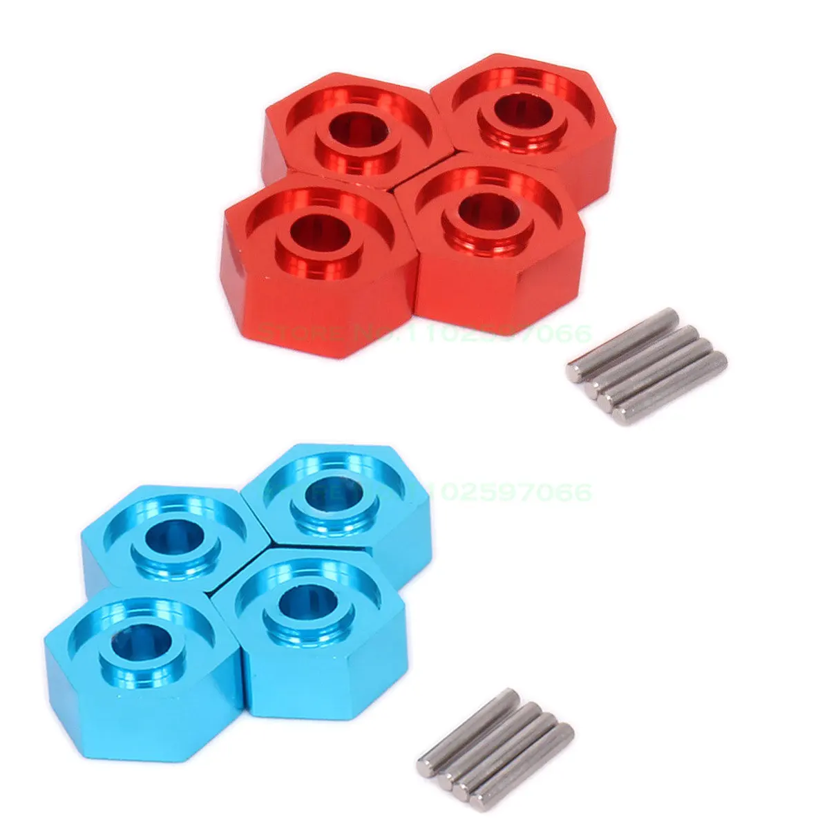 Aluminum Alloy 286042(86065) Wheel Hex 12mm Drive Adapter /w 1.5x10mm Pins Fit RC 1/16 HSP Car