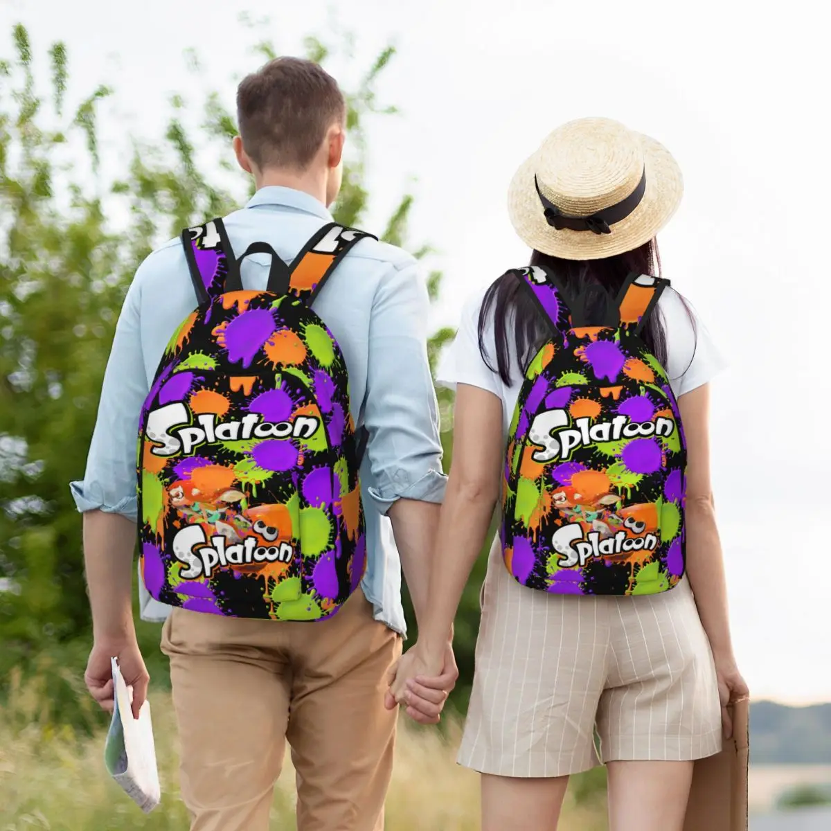 Splatoon Inkling Backpack Middle High College School Student Squid Ink Game Bookbag Teens Daypack Outdoor